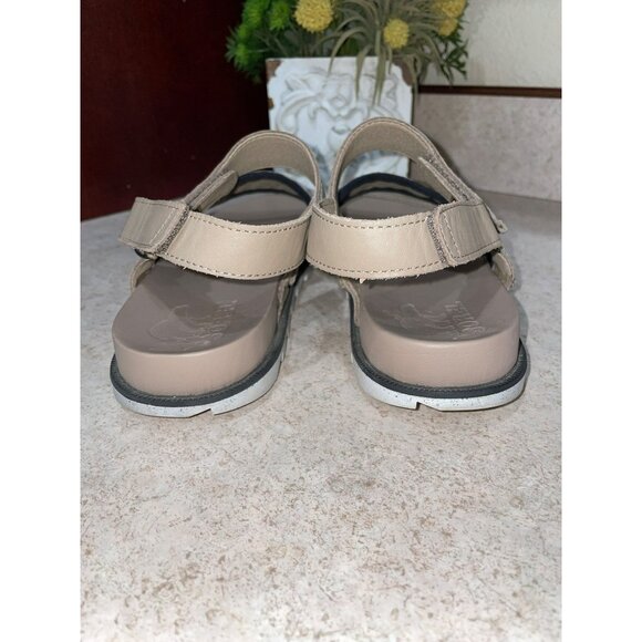 Sorel Roaming Devon Flat Sandals Beige Leather Adjustable Straps Casual 8.5 - Picture 9 of 9